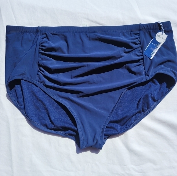 SONNET Shores Navy Blue High Waiste Bikini Swimsuit Bottoms - Picture 1 of 4